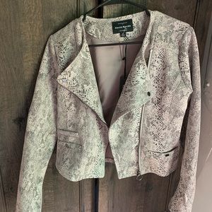 Haute Monde Snake Print Moto Jacket